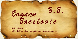 Bogdan Bačilović vizit kartica
